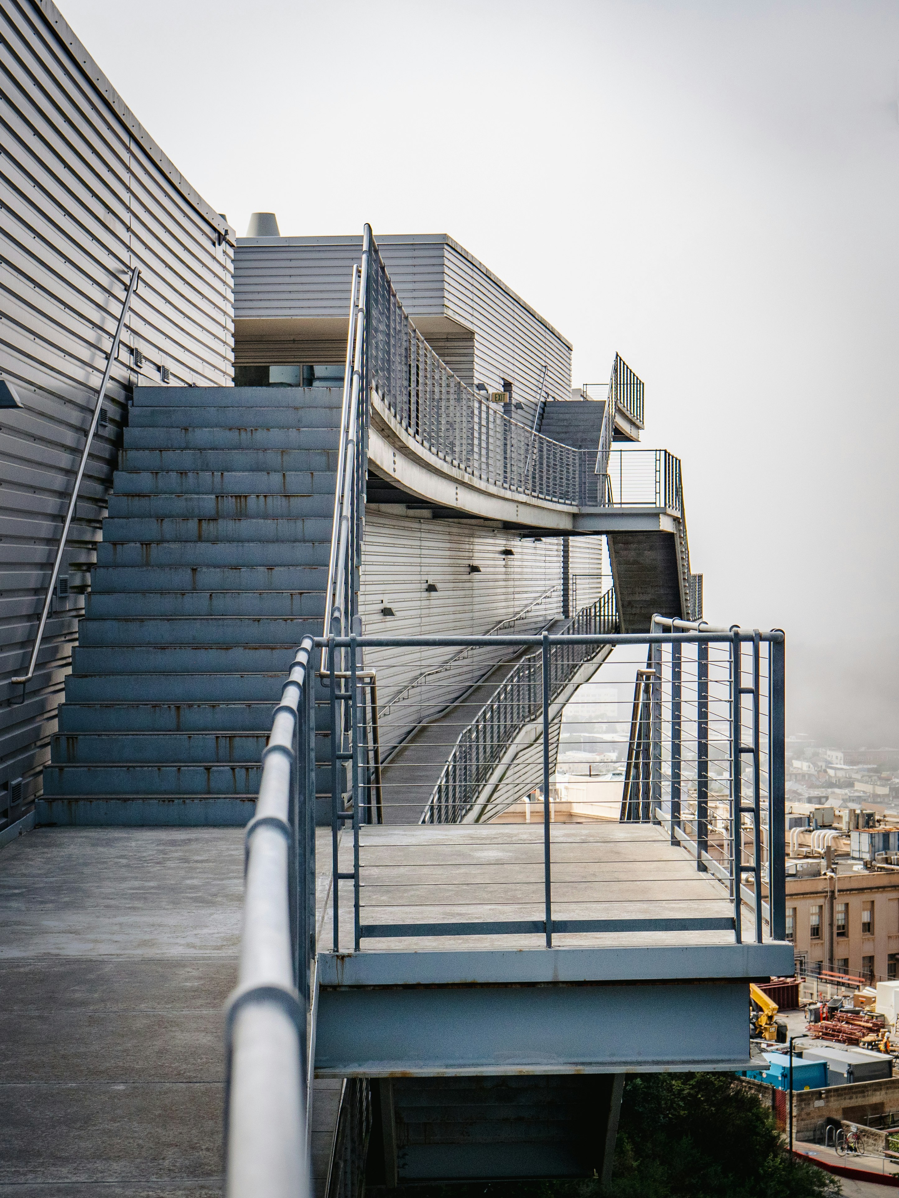 gray concrete stairs